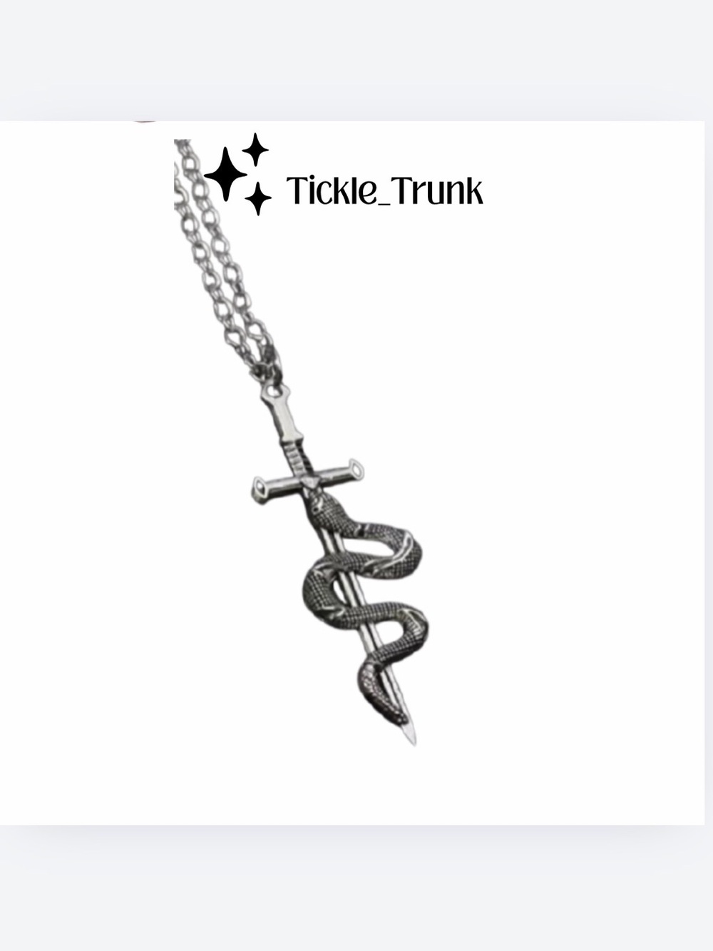 ⭐️ Snake Wrapped Dagger Pendant Necklace New